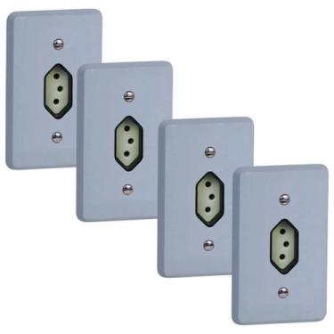 Imagem de Kit 4 Conjunto Tomada 2p+t 20a 250v Silentoque 4x2 Pial