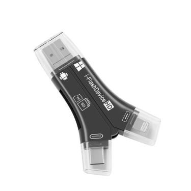 Imagem de Leitor de cartão SD TF 4 em 1 ZOIOT para iPhone USB-C Lightning