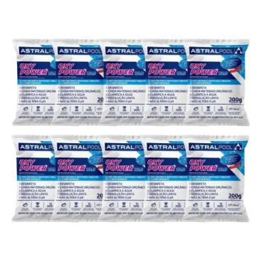 Imagem de Kit 10 Pastilhas Oxy Power Tab Pro Piscinas Limpeza Carifica - ASTRALP
