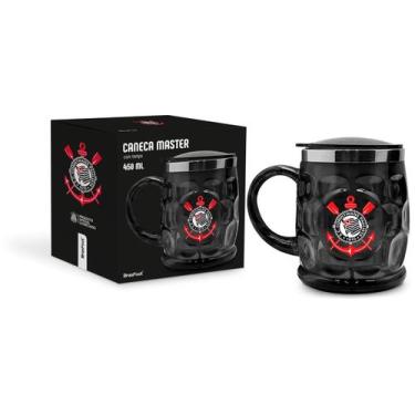Imagem de Caneca Térmica Corinthians Copo Inox Timão com Tampa Oficial - Brasfoo