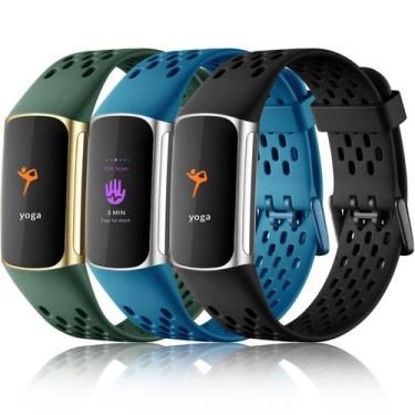 Imagem de Pulseira esportiva Maledan compatível com Fitbit Charge 5/6, pacote co