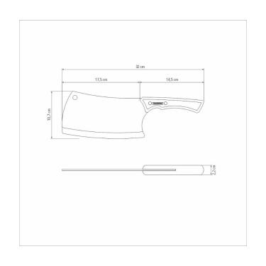 Imagem de Cutelo Tramontina Churrasco Black com Lamina de Aço Inox Escurecido e Cabo de Madeira 7 polegada