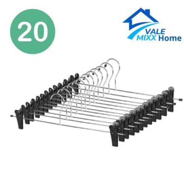 Imagem de kit Cabide Saia e Calça Metal - Organizador de Roupas Anti-Deslizante 