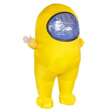 Imagem de Fantasia inflável Amon Us para adultos, traje espacial, fantasia de astronauta para adultos (amarelo)