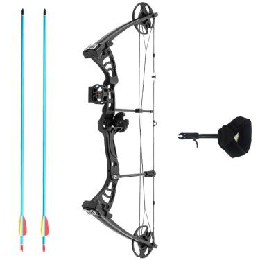 Imagem de Arco Composto Aurora CB50BK-KIT 55 Libras Preto Com Flechas - Man Kung-Unissex