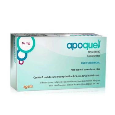 Imagem de Apoquel 16mg Zoetis Controle De Dermatites E Prurido Cães