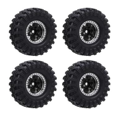 Imagem de RiToEasysports Cubo de Roda Leve Em Liga de Alumínio, Conjunto de Pneus de Cubo 1.0 Durável, Aderência Segura e Fácil Instalação para Carros de Escalada Em Escala 1/24 (Preto)