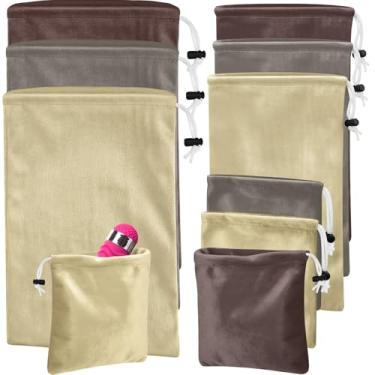 Imagem de Amylove 9 peças bolsa de armazenamento de brinquedos de cetim sacos de seda com cordão, bolsas de presente para organizador de brinquedos leves, bolsa de viagem dobrável para mulheres, 3 tamanhos