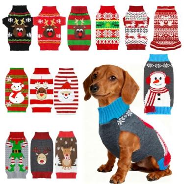 Imagem de AXIIJGL Suéter de Natal para cães, boneco de neve com fone de ouvido, roupas macias para cães, roupa de cachorro com orifício para trela, buldogue francês, roupas de inverno (boneco de neve com fone