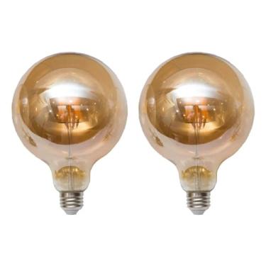 Imagem de Lâmpada de filamento Led g80 4w e27 luz quente (amarela) âmbar retrô nostálgico 110v ~ 220v| Volt duplo(2)
