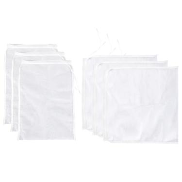 Imagem de 6 Sacos de Leite de Nozes, Reutilizáveis Saco Pano Queijo Sacos Filtro Malha Fina Coar Nylon Coador Leite Nozes para Filtrar Sumo Iogurte Café Cerveja Chá Tofu Fabrico Queijo