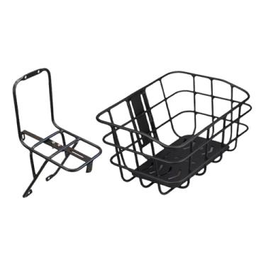 Imagem de Fenteer Cesto dianteiro para bicicleta, liga de alumínio, fácil de instalar, grande capacidade, resistente, durabilidade premium com suporte de freio