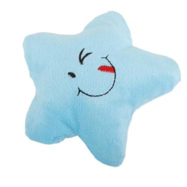 Imagem de GLOGLOW Brinquedo de Pelúcia para Animais de Estimação, Brinquedo Macio para Mastigar Cachorro, para Mastigar Em Forma de Estrela Resistente à Mordida para Filhotes Azul