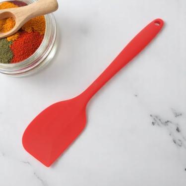 Imagem de Generic Espátula de cozinha, raspador, creme, espátula, tamanho grande, lavável na lava-louças, silicone, vermelho, 27 x 5,3 cm