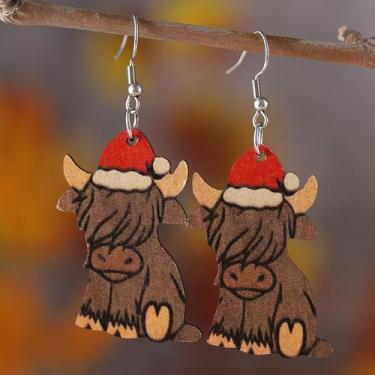 Imagem de Brincos de Natal para mulheres, lindos brincos com design de iaque de bebê, roupas de Natal, acessórios de bijuteria