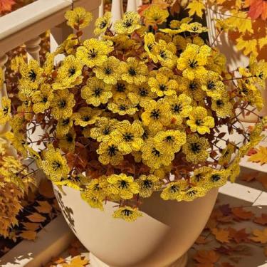 Imagem de Flores violetas artificiais – Plantas de plástico falsas realistas para decoração de casamento e arranjos de festa (banco de argila)