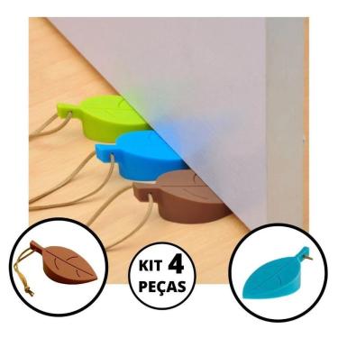 Imagem de 2X Flex Kit 4 Aparador De Porta Silicone Formato Folha Peso