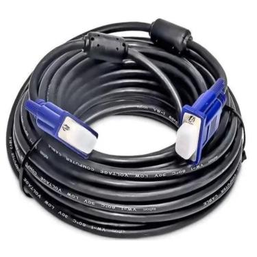 Imagem de Cabo Para Monitor e Projetor VGA DB15 Com Filtro 5 Metros Preto