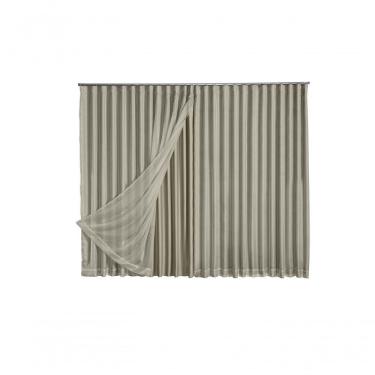 Imagem de Cortina Microfibra Com Voil 5,00x2,80 Para Trilho Suíço palha
