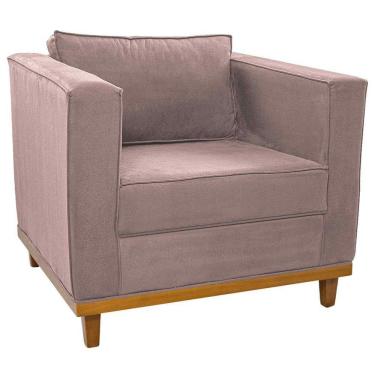 Imagem de Poltrona Decorativa Europa Linho Doce Sonho Móveis Cor Rosê