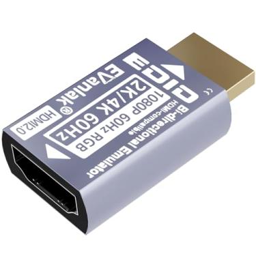 Imagem de EVanlak Adaptador de emulador HDMI Passthrough EDID - Monitor virtual Headless Ghost Display, 1080P para 4K a 60Hz, detecção automática bidirecional, 1 pacote