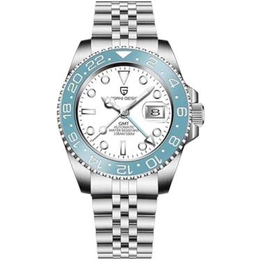 Imagem de CADISEN Pagani Design 1662 Gmt Relógio Mecânico Automático Masculino Aço Inoxidável De Alta Qualidade Vidro Safira Diver Sports 40Mm Data 100M Reloj Hombre (Jubilee Azul Céu Branco)