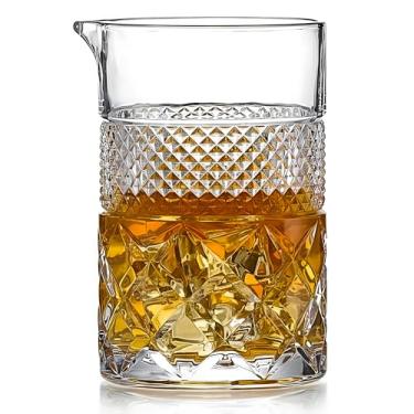 Imagem de vskikris Copo de mistura de coquetel, 595 g, cristal sem chumbo, base pesada para Martini, Manhattan