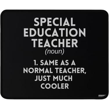 Imagem de Tapete de mouse para professor de definição de educação especial, preto, 24 x 19 cm, acessório de mesa com design lavável, mousepad
