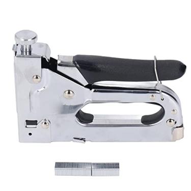 Imagem de Pistola de grampo 3 em 1, grampeador manual, 100 peças de capacidade, ferramenta de liga de aço para embalagem, decoração, móveis, marcenaria