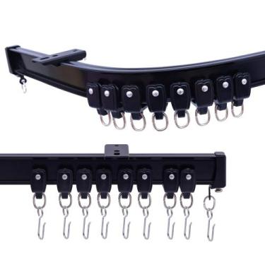 Imagem de Trilha de cortina de teto MakeFeile Flexível em Alumínio Preto 1-3m