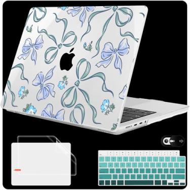 Imagem de Mektron Capa para MacBook Pro 2025 de 16 polegadas M4 A3403 A3186 M3 A2991 M2 A2780 M1 A2485 (2021/2023/2024) Pro/Max com Touch ID, capa de plástico rígido para laptop, protetor de tela, arcos C355