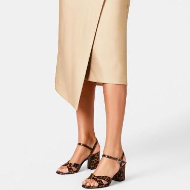 Imagem de Sandália Couro Salto Bloco Verniz Onça - COMFORT, Onca, 36