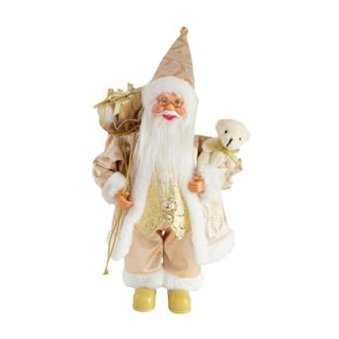 Imagem de Fancyes Estatueta de Papai Noel em Pé, Enfeite de Mesa para Decoração de Estante, Armário Ou Casa, Segure o urso