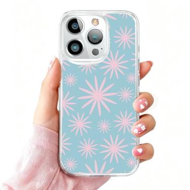 Imagem de DSJIFGEW Design de capa transparente padrão para iPhone 16 Pro Max | Antiamarelamento, parte traseira rígida, proteção contra quedas de nível militar, suporta carregamento sem fio