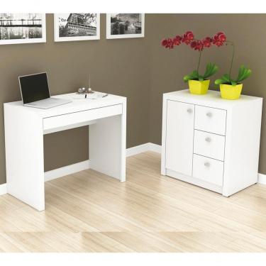 Imagem de Conjunto Escritorio 02 Peças Cj11 Branco Tecno Mobili Branco
