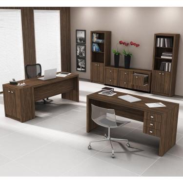 Imagem de Conjunto para Home Office com 8 Peças Nogal Tecno Mobili