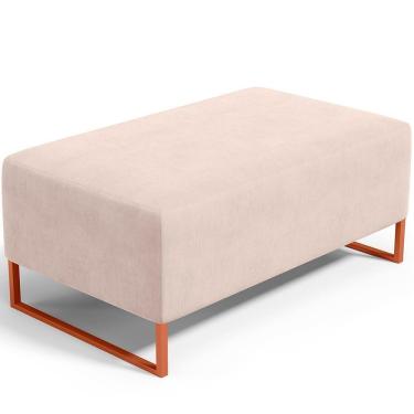 Imagem de Puff Decorativo Sala De Estar Cléo 90Cm Cobre W01 Suede Bege