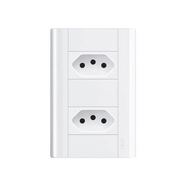 Imagem de Tomada Dupla Fame Modulare 2p+t 20a Com Placa 4x2 Branco