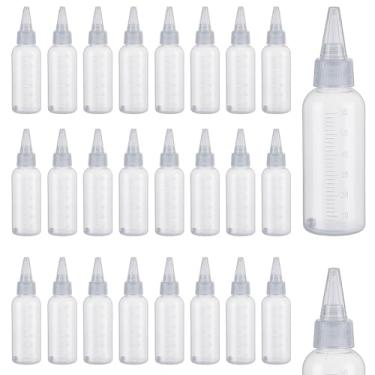 Imagem de NBEADS 24 frascos de tinta para aerógrafo, recipientes de tinta de plástico de 60 ml com frascos de armazenamento de tinta esférica para acessórios de pintura de artesanato, 3,9 x 12,5 cm
