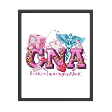 Imagem de Pôster de arte de parede de assistente de enfermagem certificado Cna, acessórios de assistente médico, imagem de presentes para sala de estar, quarto, decoração de casa (20 x 25 sem moldura)