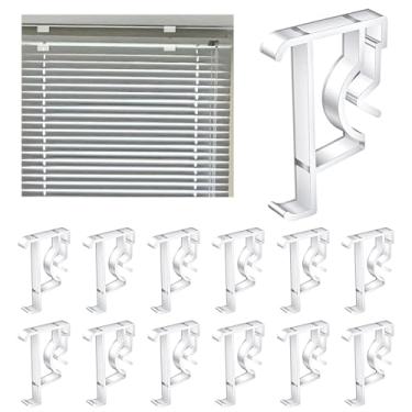 Imagem de 12 peças de substituição de clipes de sanefa cegos, clipes de plástico transparente de 5 cm para sanefa, suporte de retenção oculto transparente para persianas, sanefas, peças horizontais artificiais