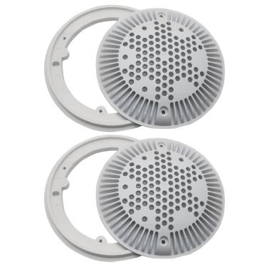 Imagem de yeeluzan Pacote com 2 capas de drenagem de piscina WG1030AVPAK2 e kit de moldura de concreto - tampa de drenagem principal redonda de ajuste direto para sistemas de sucção / saída de sucção dupla