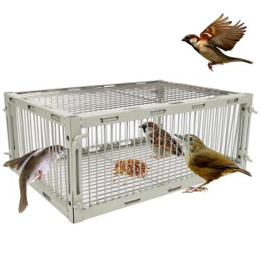 Imagem de Gaiola universal de armadilha de pardal – Gaiola de armadilha de pássaros com design à prova de fuga, armadilhas de apanhador de pássaros unidirecional para estorninhos, codornas, cardeais e assim por