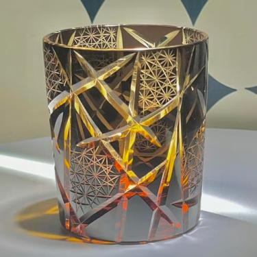 Imagem de suigetsu Copos de uísque, copos de rocha, vidro de bourbon de cristal sem chumbo de 255 g, vidro à moda antiga para bourbon, conhaque, uísque irlandês, conjunto de presente de copo de uísque