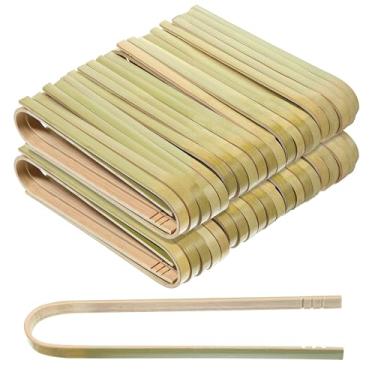 Imagem de 150 pinças de bambu mini pinças de 5,9 polegadas de comprimento, utensílios de cozinha descartáveis de madeira para torradeira, charcutaria, buffet, servir alimentos, uso doméstico