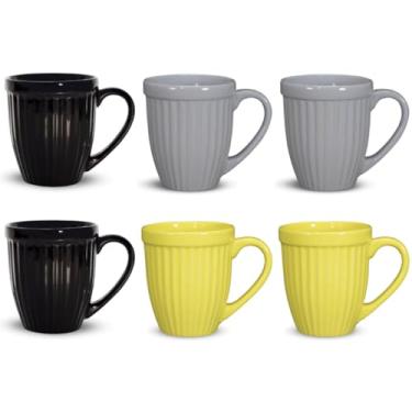 Imagem de Jogo de Xicara, Kit 6 Canecas Xicaras de Ceramica Mesa Posta Linha Italia Colors 12 Cores Disponiveis 390ml(SORTIDAS (mande no chat!),2ª LINHA OUTLET)