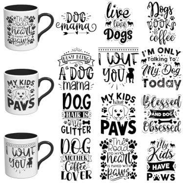 Imagem de Elewins 12 peças Dog Mom UV DTF envoltório de copo UV DTF adequado para canecas, óculos, notebooks, computadores, mesas e cadeiras, etc. Papel de transferência UV DTF de alta viscosidade (apresentação