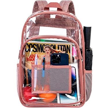 Imagem de Mochila transparente, mochila transparente resistente, mochila escolar transparente - rosa