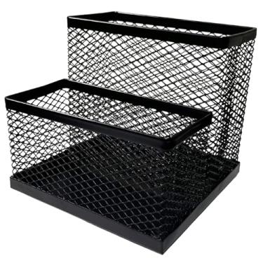 Imagem de Organizador de Mesa Escritório Aramado com 2 Nichos