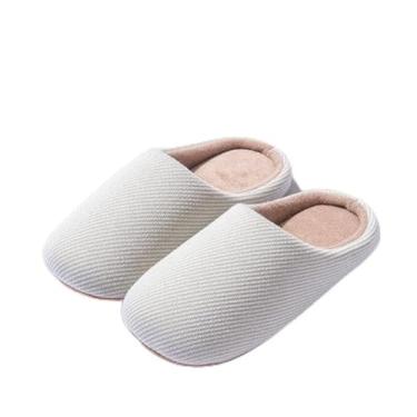 Imagem de Pantufas femininas de algodão masculinas antiderrapantes com sola de borracha, C - verde claro, 6-7 Women/4-5 Men